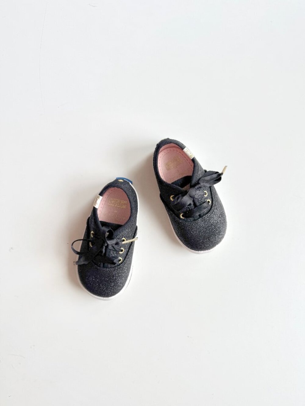 NWOB Baby KEDS x KATE SPADE Champion Glitter Crib Black Sneakers, Size 3M